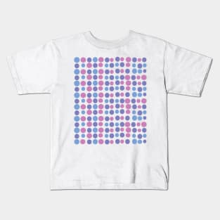 Purple Blue Circles Modern Decorative Abstract Mosaic Dots Pattern Night Kids T-Shirt